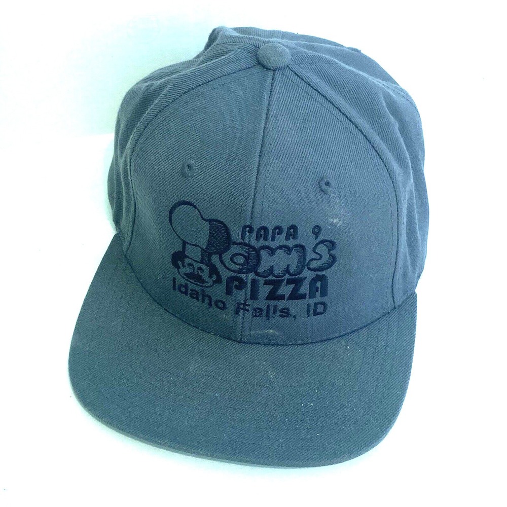Papa Toms Pizza Hat Idaho Falls Cap Grey‎